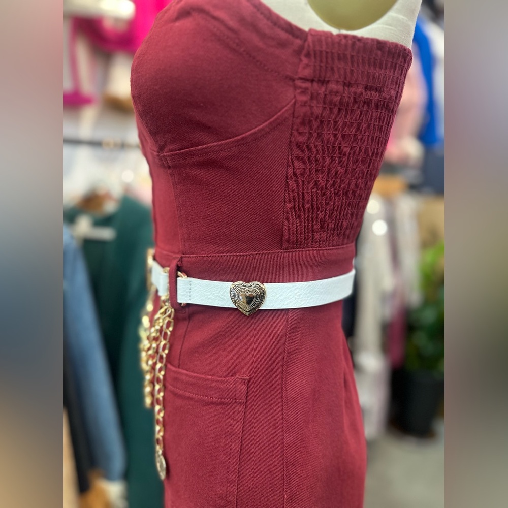 New! Gold and White Heart Chain Belt - Picture 4 of 6